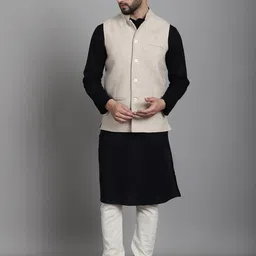 even Mandarin Collar Pure Wool Nehru Jackets-image-70