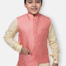 NAMASKAR Boys Printed Woven Nehru Jacket-image-39