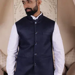 Lightpole Woven Ethnic Nehru Jacket-image-15