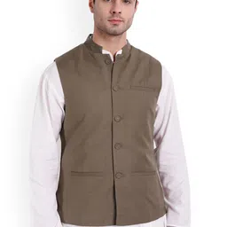 Aashima Wahal Mandarin Collar Linen Nehru Jackets-36