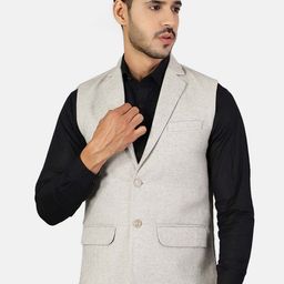 Wintage Men Grey Nehru Jackets-35