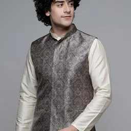 MAAHI FABS Ethnic Motif Printed Nehru Jackets-21