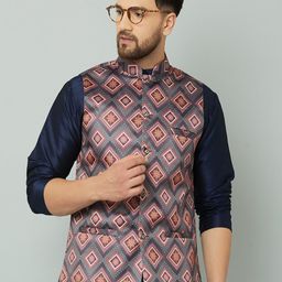Kaifoo Men Multi Nehru Jackets-30