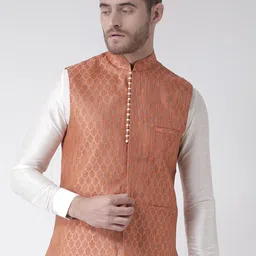 DEYANN Woven Design Mandarin Collar Nehru Jacket-picture-46