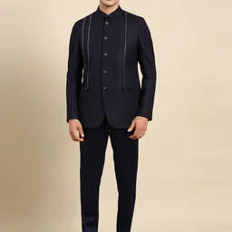 TheEthnic.Co 2 Piece Self-Design Embroidered Bandhgala Suit-picture-15