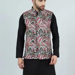 Wintage Printed Cotton Silk Nehru Jacket-54