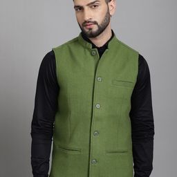 even Mandarin Collar Woollen Nehru Jacket-picture-56