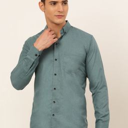 JAINISH Men Sea Green Classic Casual Shirt-image-72