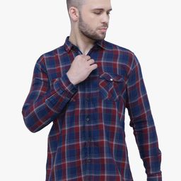 Kuons Avenue Men Smart Slim Fit Tartan Checked Cotton Casual Shirt-picture-3