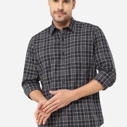 JADE BLUE Slim Fit Tartan Checked Casual Cotton Shirt-image-97