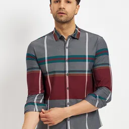 CAMLA Spread Collar Checked Cotton Casual Shirt-image-33