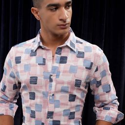 HIGHLANDER Men Checked Spread Collar Casual Shirt-image-126