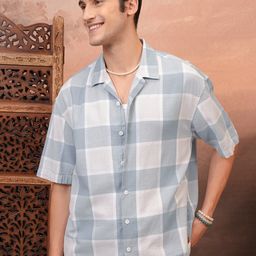 LOCOMOTIVE Premium Textured Cuban Collar Cotton Oversized Shirt-image-97