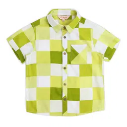 LIL DRAMA Boys Standard Checked Spread Collar Casual Shirt-picture-18