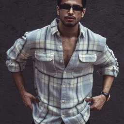 Powerlook Tartan Checked Opaque India Slim Casual Shirt-image-15