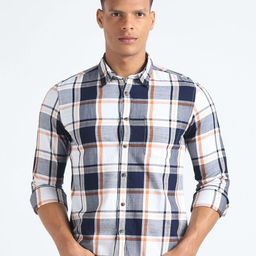 Flying Machine Tartan Checks Cotton Twill Casual Shirt-picture-47
