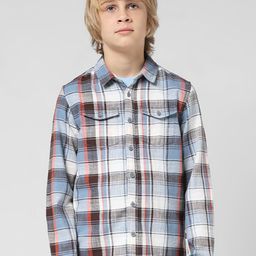 Jack & Jones Junior Boys Tartan Checks Spread Collar Cotton Casual Shirt-image-110