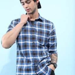 HIGHLANDER Slim Fit Tartan Checks Casual Shirt-picture-11