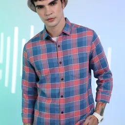 HIGHLANDER Tartan Checked Slim Fit Casual Shirt-image-33