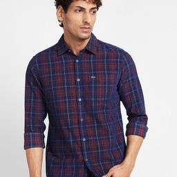 Being Human Slim Fit Tartan Checked Casual Shirt-image-83