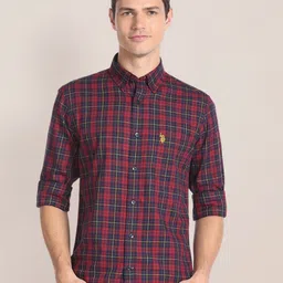 U.S. Polo Assn. Tartan Checked Cotton Casual Shirt-picture-22