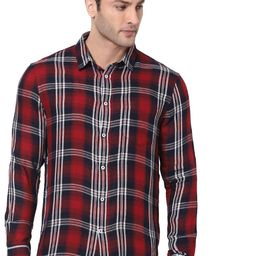 Celio Tartan Checks Opaque Cotton Casual Shirt-image-43