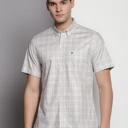 Tommy Hilfiger Tartan Checked Spread Collar Pure Cotton Casual Shirt-image-19