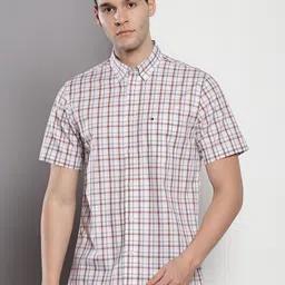 Tommy Hilfiger Tartan Checked Spread Collar Pure Cotton Casual Shirt-image-36