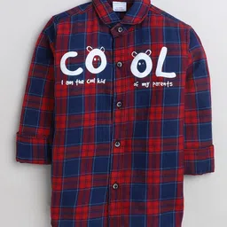 Polka Tots Boys Tartan Checks Opaque Checked Casual Shirt-image-31
