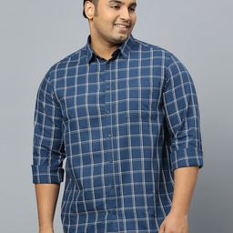 Sztori Plus Size Classic Checked Casual Pure Cotton Shirt-picture-35