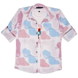 CAVIO Boys Comfort Abstract Printed Roll-Up Sleeves Pure Cotton Casual Shirt With T-Shirt-image-46