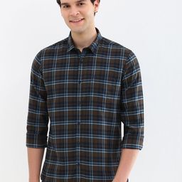 Allen Solly Men Custom Spread Collar Checked Cotton Casual Shirt-image-56
