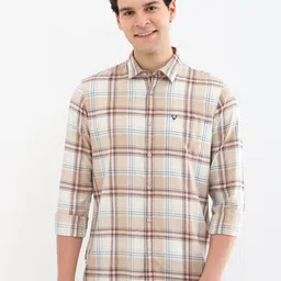 Allen Solly Men Custom Spread Collar Tartan Checked Cotton Casual Shirt-picture-29