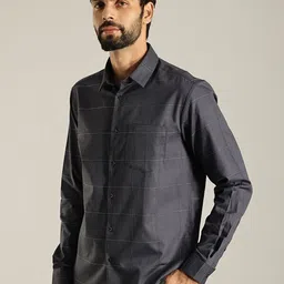Indian Terrain India Slim Tartan Checked Pure Cotton Casual Shirt-image-40