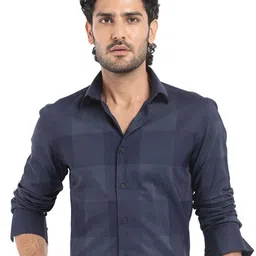 RARE RABBIT Comfort Spread Collar Checked Regular Fit Cotton Casual Shirt-image-53