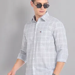 AD By Arvind Tartan Check Pure Cotton Summer Shirt-image-52