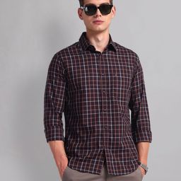 AD By Arvind Men Slim Fit Opaque Checked Casual Shirt-picture-37