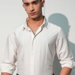 HIGHLANDER Men Spread Collar Solid Viscose Rayon Slim Fit Casual Shirt-picture-12