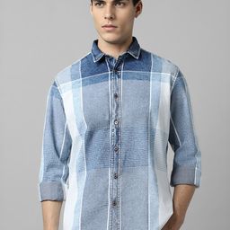 Louis Philippe Jeans Colourblocked Slim Fit Cotton Opaque Casual Shirt-picture-32