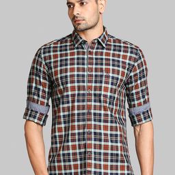 Parx Slim Fit Opaque Checked Casual Shirt-image-76