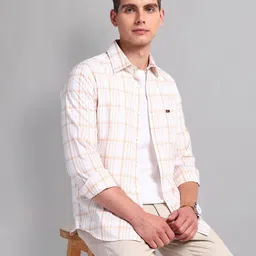 AD By Arvind Men Slim Fit Windowpane Checks Opaque Checked Casual Shirt-image-96