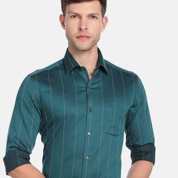 Arrow Vertical Striped Cutaway Collar Pure Cotton Slim Fit Formal Shirt-picture-8