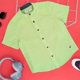 Pantaloons Junior Boys Checked Button-Down Collar Short Sleeves Cotton Casual Shirt-36