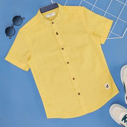 Pantaloons Junior Boys Band Collar Casual Shirt-image-44