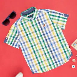 Pantaloons Junior Boys Tartan Checked Pure Cotton Casual Shirt-image-17