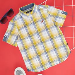 Pantaloons Junior Boys Tartan Checked Pure Cotton Casual Shirt-image-55