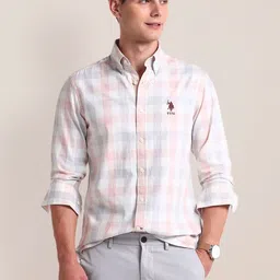 U.S. Polo Assn. Men Opaque Checked Casual Shirt-image-40