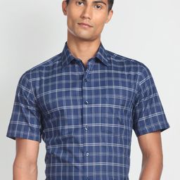 Arrow Opaque Checked Cotton Casual Shirt-image-93