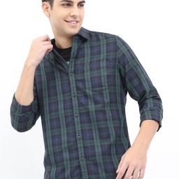 HIGHLANDER Men Slim Fit Tartan Checked Casual Shirt-picture-34