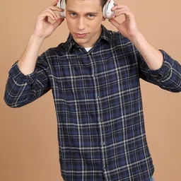 HIGHLANDER Flannel Checked Cotton Casual Shirt-image-47